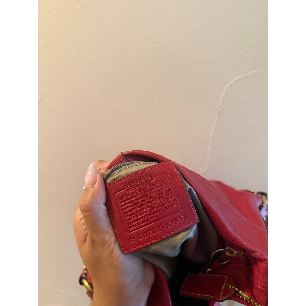 Coach 10615 Ergo Hobo Bag Red Leather Brass Hardware Y2K Hang Tag - Picture 10 of 12